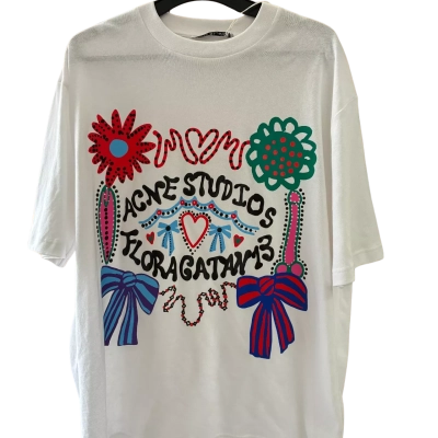 Acne Studios Womens  Size XS Crew Neck Top Floral Screen Print