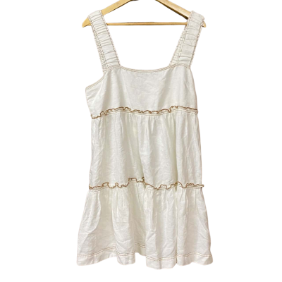 BNWT Jag Womens Size L White 'Sara' Linen Mini Dress  
