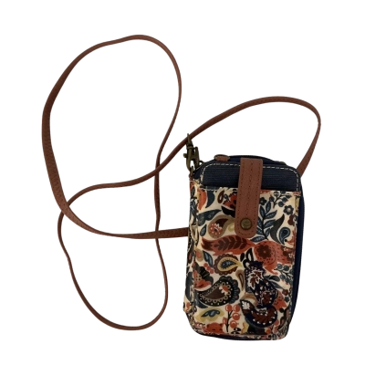 Sakroots Large Smartphone Wristlet Crossbody Navy Blue Floral Print
