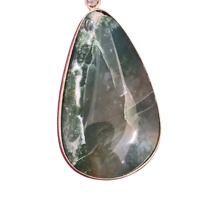  Women's teardrop 5cm  shaped moss Agate Pendant 
