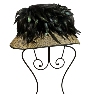  Womens Jayne Morton hat Animal print / Black  
