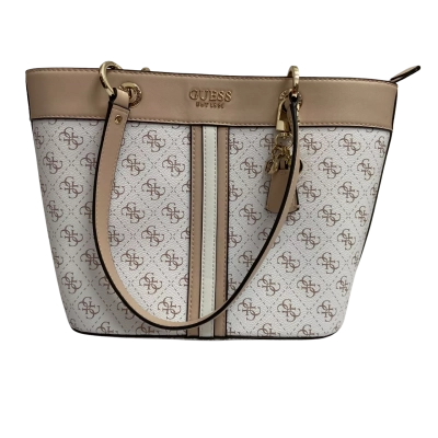 Guess Womens Handbag Beige / White 