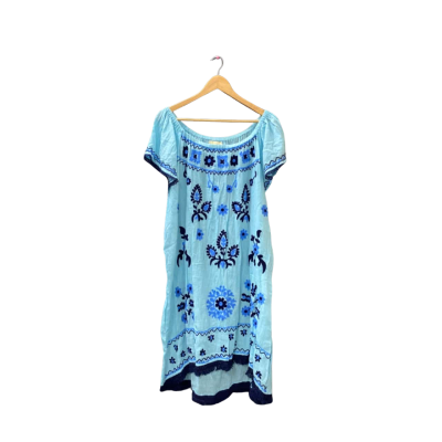Rubyyaya Size XL Casual Dress Blue / Floral / Pattern 