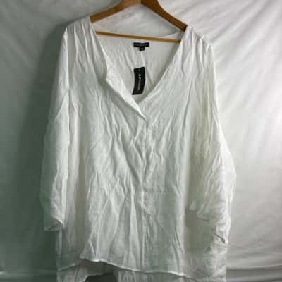 Autograph Womens  Size 24 Long Sleeve Top White 