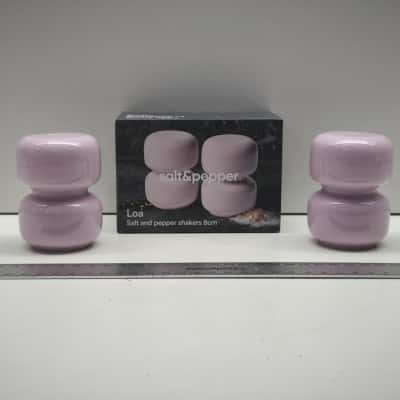 Salt&Pepper Loa Lilac Ceramic Salt And Pepper Shakers Set 8cm Boxed