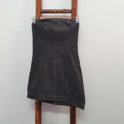Abrand Jeans Women's Size S Bustier Mini Dress Washed Black - New With Tags