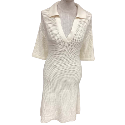 NEW - Assembly Label Womens  Size 12 Short Sleeve Knit Dress  Beige 