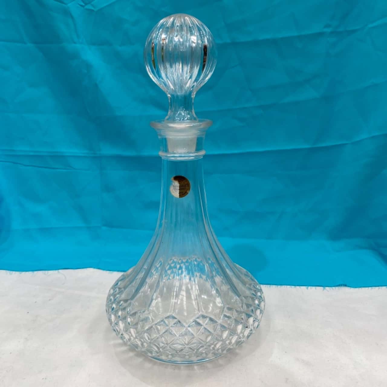 Crystal Decanter with Ball Lid Wrisky Brandy Made In France