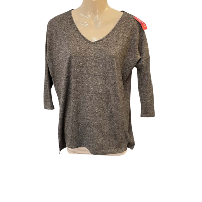 Seed Heritage Womens  Size XS 3/4 Sleeve Top / V-Neck Top Grey 
