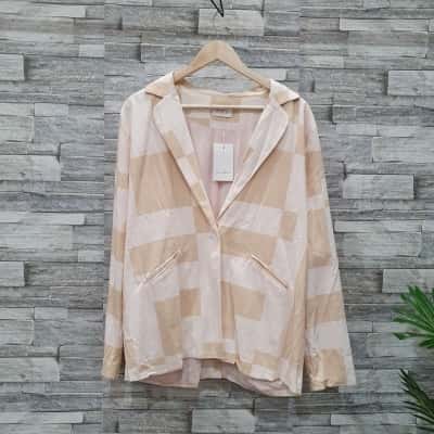 Girl & The Sun Womens  Size 16 / L Long Sleeve Shirt Beige / Checked / Pink  