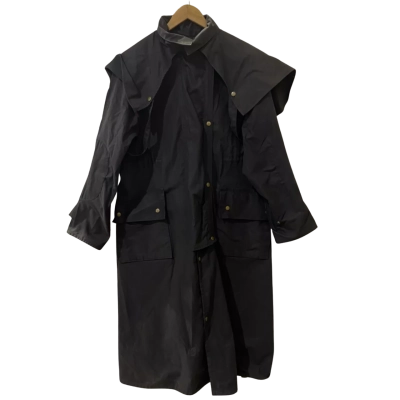 Australian Stockman Outfitters Mens Size M Waxed Cotton Coat Black  