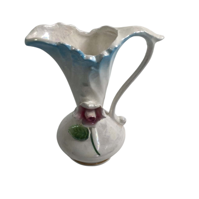 Vintage colourful Lustreware Blue and white Jug