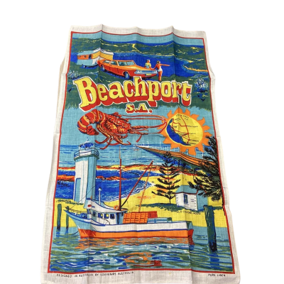 Funky Retro Souvenir Tea Towel Beachport SA NWOT
