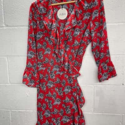 Atmos&Here Womens  Size 16 Wrap Dress Floral / Red 