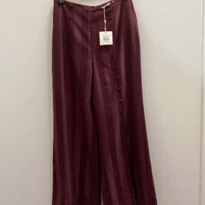 Sass & Bide Womens  Size 14 Wide Leg Pants Maroon 