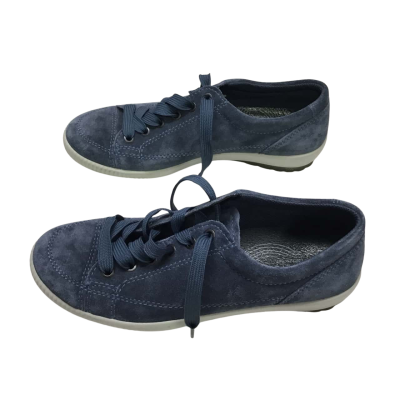 Legero Size 5.5 Blue Suede Leather Lace Up Trainers - As New