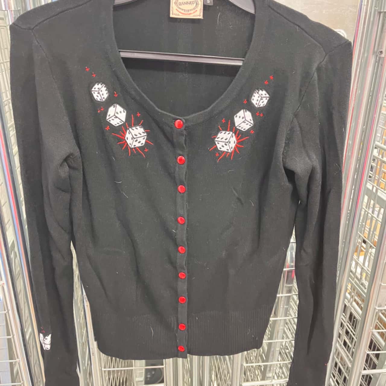 Banned Alternative Black Cherry Skulls Rockabilly Cardigan