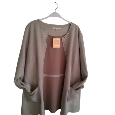 Noni B Womens Size 18 Edge to Edge Jacket Beige Suede