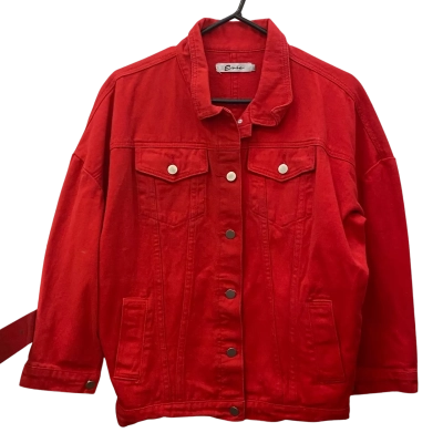  Evie Size M/L Denim Jacket Red 