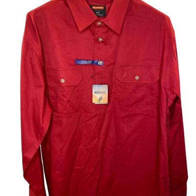 Traders Country Mens  Size XXL Long Sleeve Shirt Red 