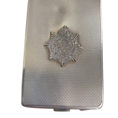 Stirling silver Royal Army Corps case8x5cm. Barker Brothers Birmingham. 1938. 