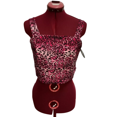 Exotica Womens  Size 16 Crop Top and Size 16 Palazzo Culotte Pants Animal print / Black  / Pink  