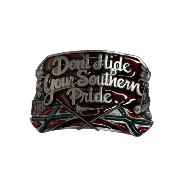 "Don't Hide Your Southern Pride“ vintage belt buckle 