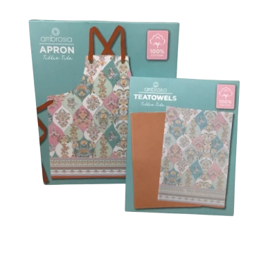 Ambrosia Apron With Matching Tea Towels Set