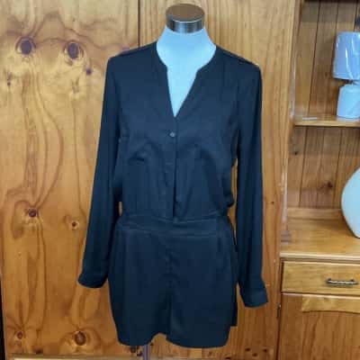 Witchery Womens  Size 10 Long Sleeve Jumpsuit Black  