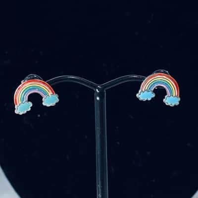 STIRLING SILVER RAINBOW STUDS 