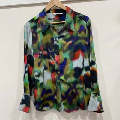 Veronika Maine Womens  Size L / M Long Sleeve Shirt Multicoloured / Pattern 