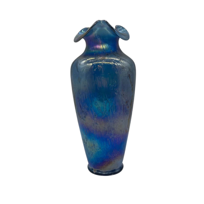 Large Blue Iridescent Vase