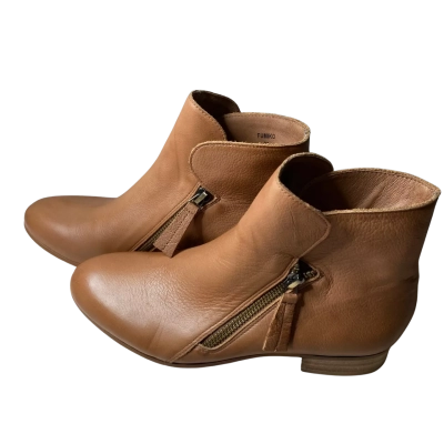 Django & Juliette Tan Leather Ankle Boots Size 37