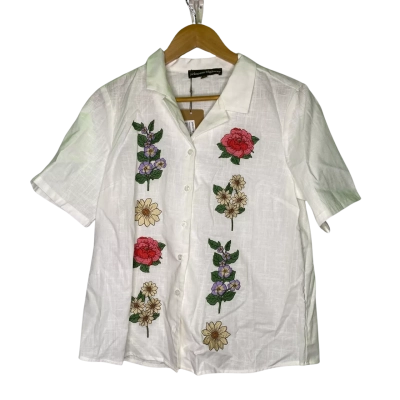 Princess Highway Womens  Size 10 Short Sleeve Shirt Floral / Multicoloured / Off White 