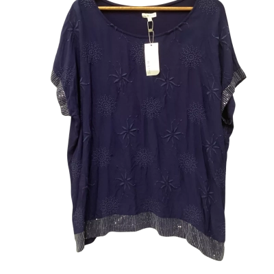 W.Lane Womens  Size 20 Short Sleeve Top Navy Blue 