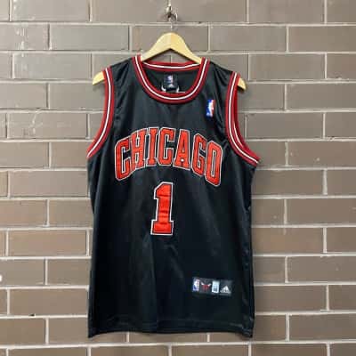 NBA Chicago Bulls Mens Shirt Size L Black  