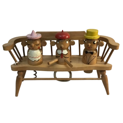 Vintage Wine Bottle Accessories Figures on a seat Approx 20 x 13cm