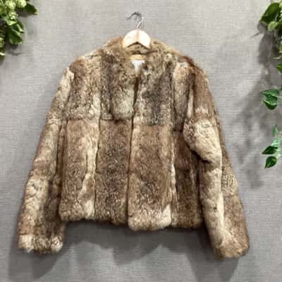  Womens Size 12 Rabbit Fur Coat 