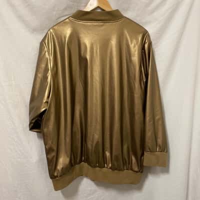 Motto Womens  Size 14 Bomber Jacket Gold 