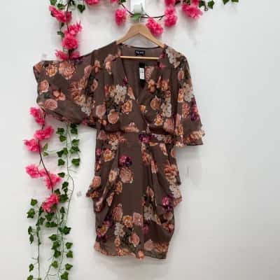 City Chic Womens  Size M Casual Dress Brown / Floral / Multicoloured / Pattern 