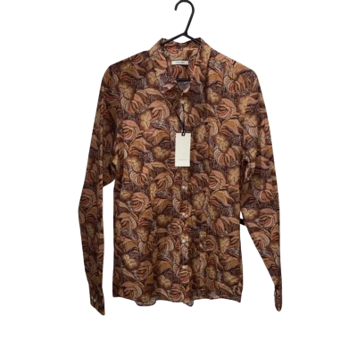 Calibre Brown/Rust Tonal Foliage Print Shirt Size L