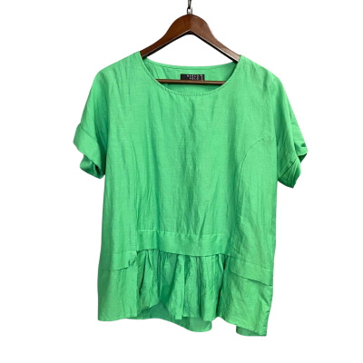 Marco Polo Women's Size 10 Short Sleeve Cotton/Silk Top Green 