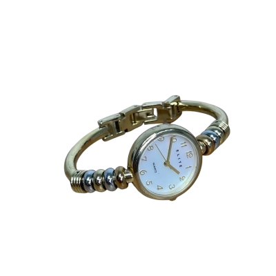 Elite Ladies Gold Tone 7 Lucky Rings Watch 508304