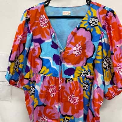 Gorman Womens  Size 18 3/4 Sleeve Top Floral / Multicoloured 