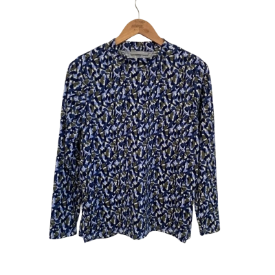 Regatta Womens  Size 12 Long Sleeve Top Blue / Olive / Pattern / White 