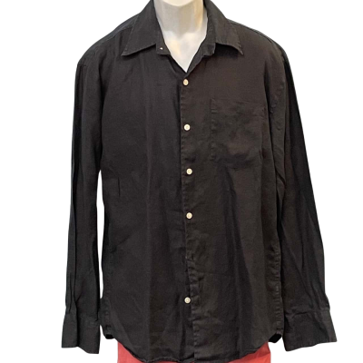 Massimo Dutti Mens  Size L / M Long Sleeve Shirt Black  