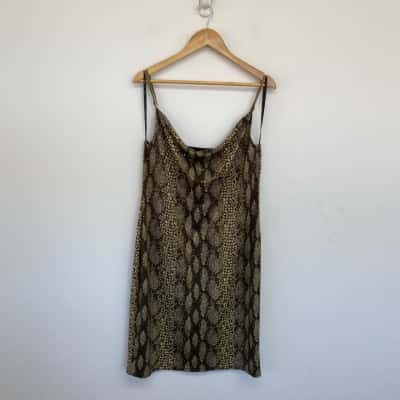 Guava Animal Print Embellished Sleeveless Midi Dress Size 14 