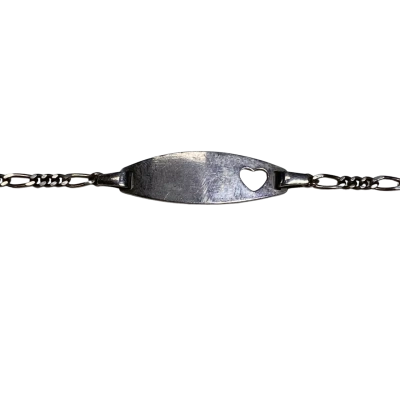 Sterling Silver Teen Girl Anchor Heart ID Bracelet with 