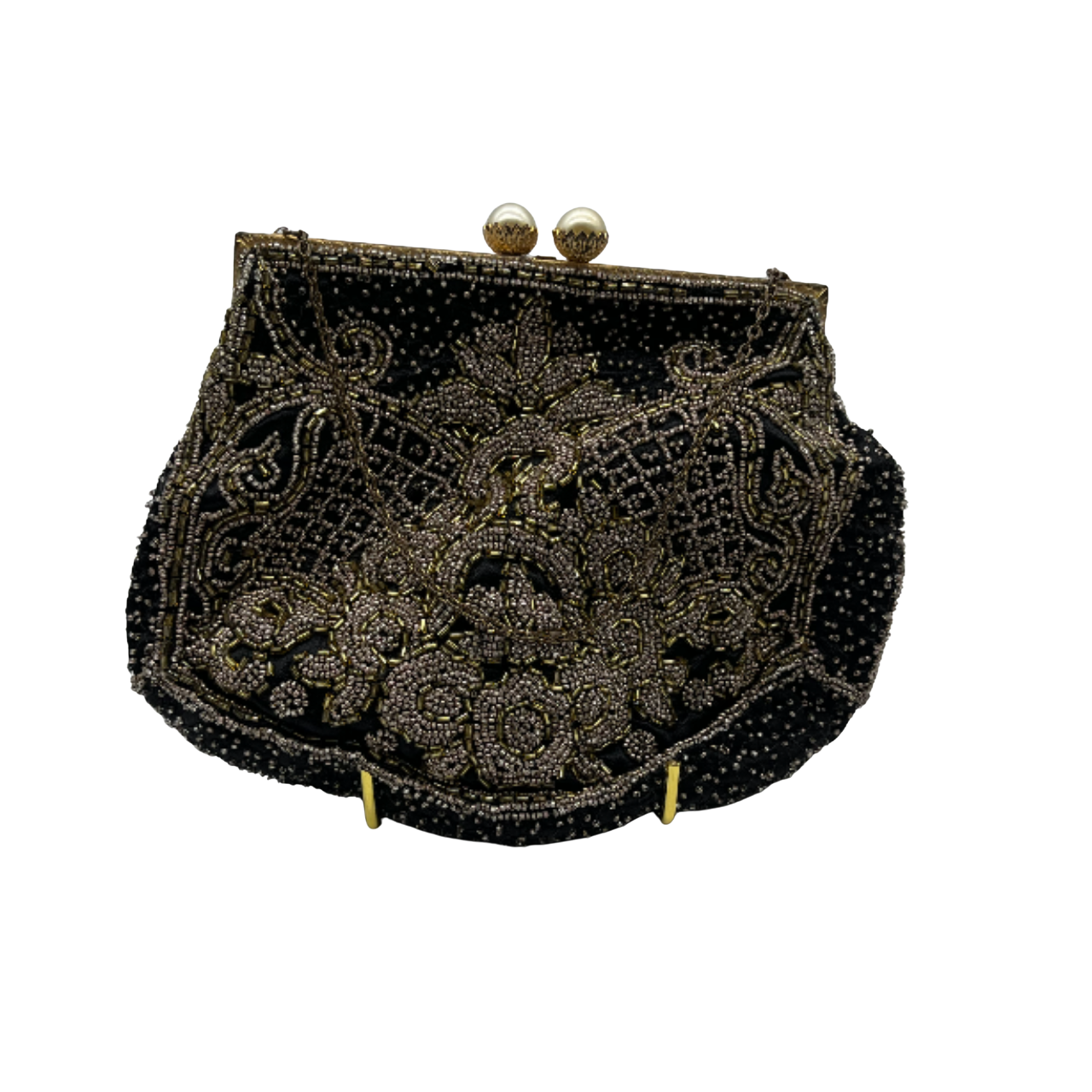 CLUTCH 36 IN BLACK QUILTED CALFSKIN GOLD BUCKLE