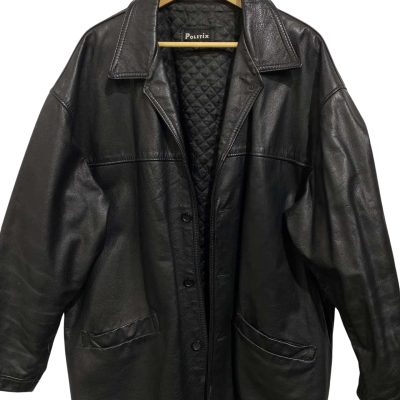 Men’s black leather jacket 